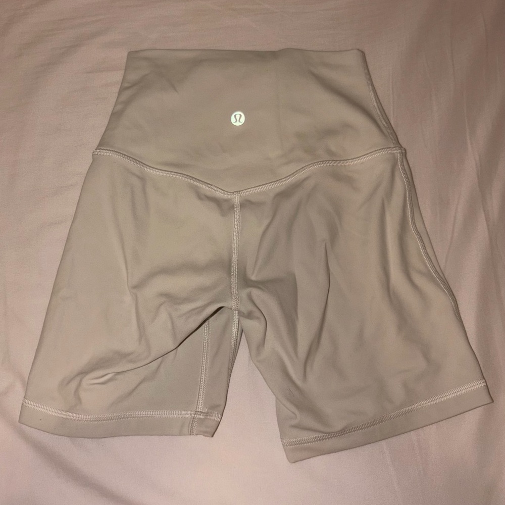 Lululemon High-Rise Biker Shorts - Color Bone, Size 2